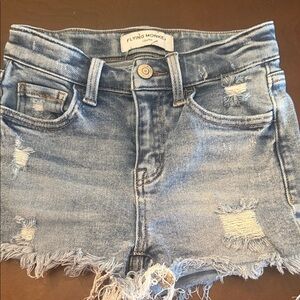 Flying Monkey Washed Blue Distressed Denim Cutoff Shorts
